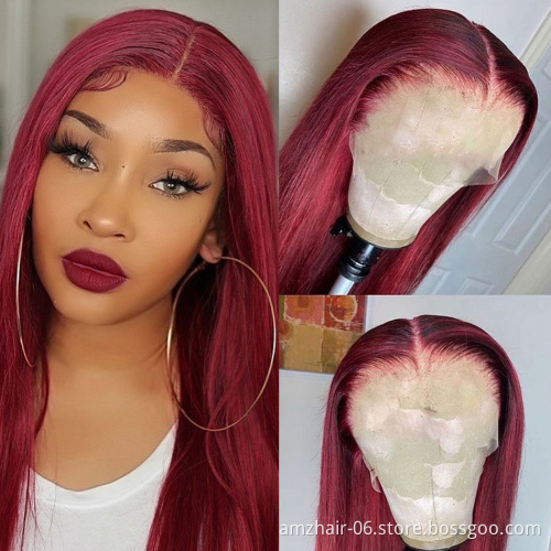 27 99J 30 Raw Brazilian 100% Virgin Human Hair Hd Full Lace Frontal Wig Cheap Colored Lace Front Wig Human Hair For Black Women